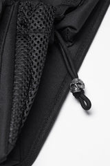 netted skull studded waist bag with skull pull