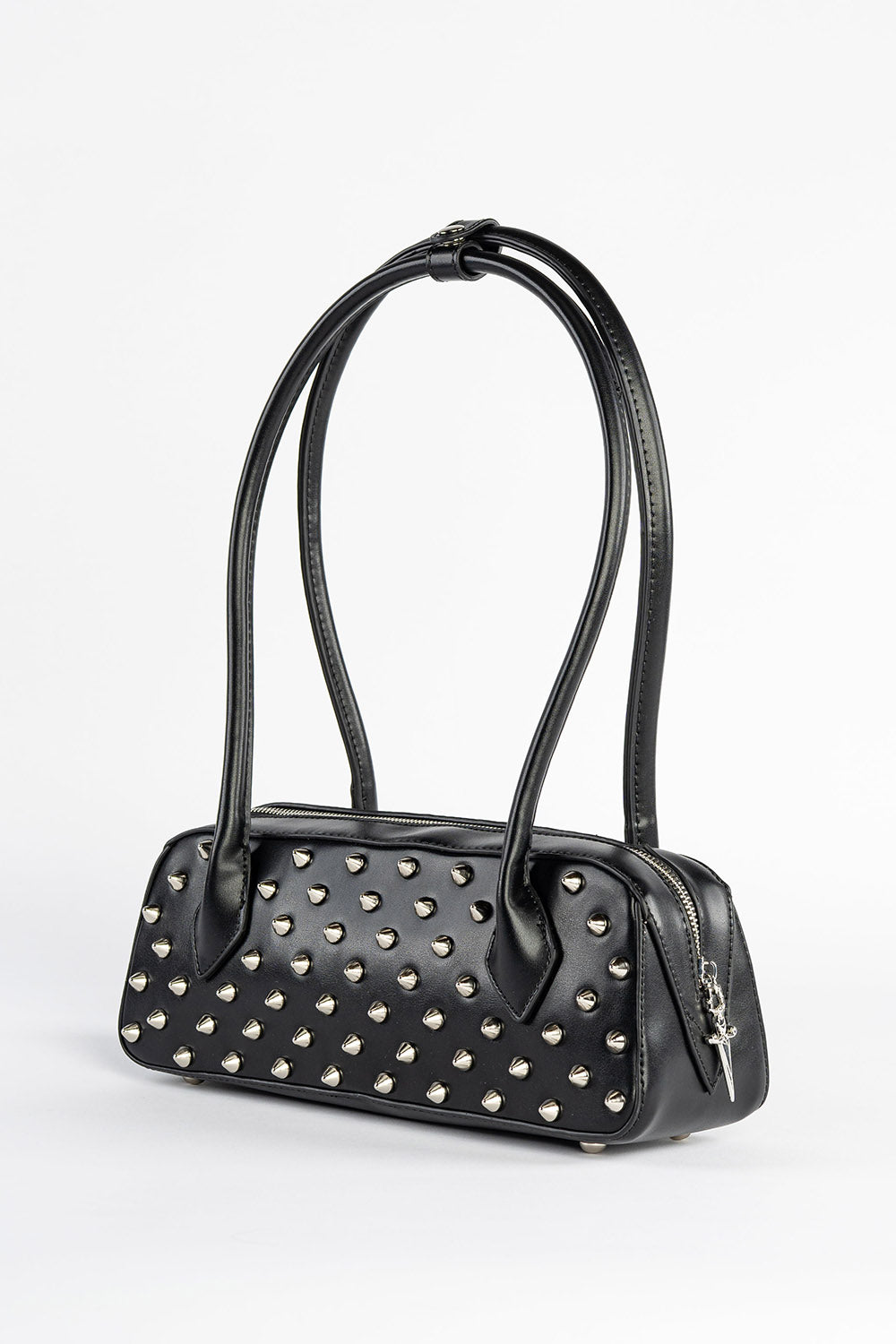 punk vegan leather spiked purse