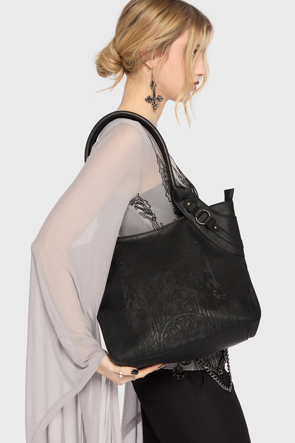 killstar slouchy hobo goth bag 