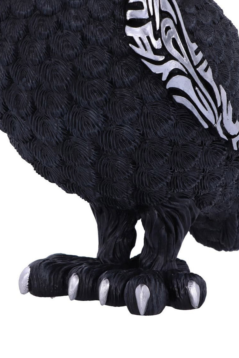 gothic black owl figurine 