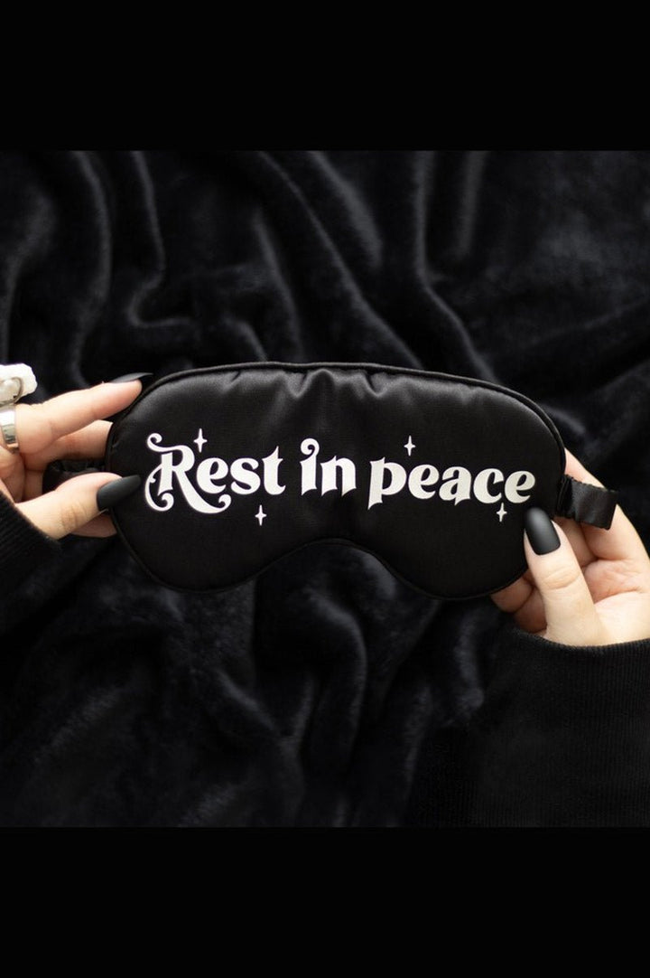 Gothic Rest In Peace Satin Eye Mask - mens sleepwear - VampireFreaks - Something Different