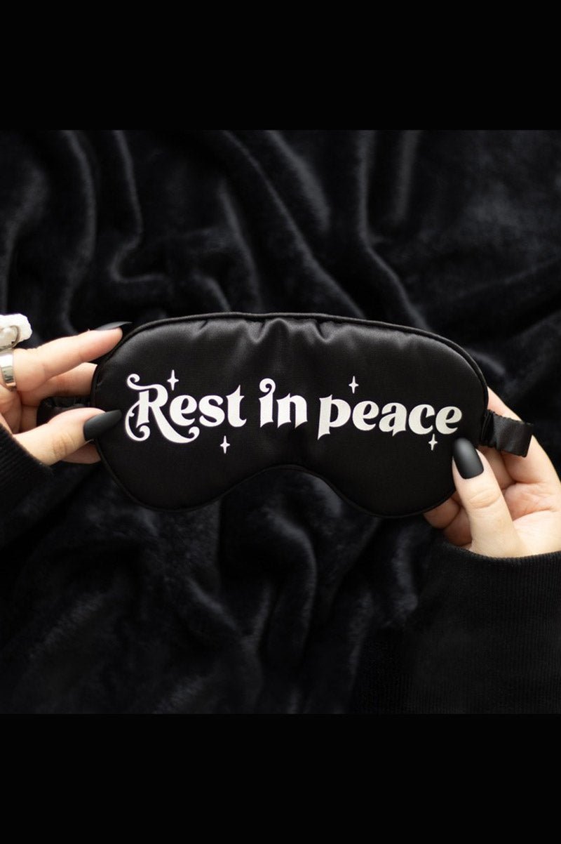 Gothic Rest In Peace Satin Eye Mask