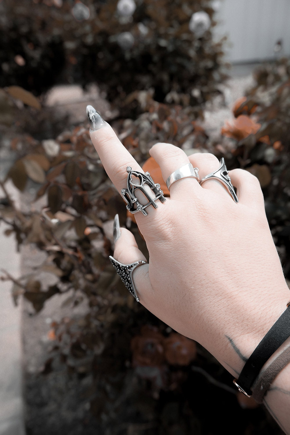 elegant unisex stainless steel gothic cathedral ring by lively ghosts