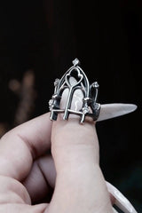stainless steel gothic cathedral ring by lively ghosts