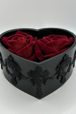 Vanity Valentine Heart Shaped Box - Black
