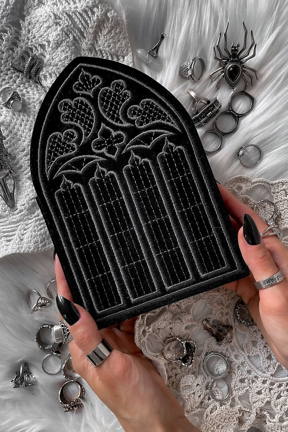 gothic cathedral jewelry storage box for necklaces and rings 