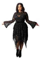 layered asymmetric hem mesh skirt 