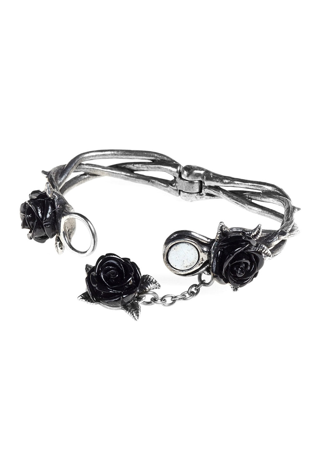 black rose gothic bracelet cuff by alchemy england 