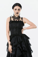 button-up ruffle gothic tank top by dark in love