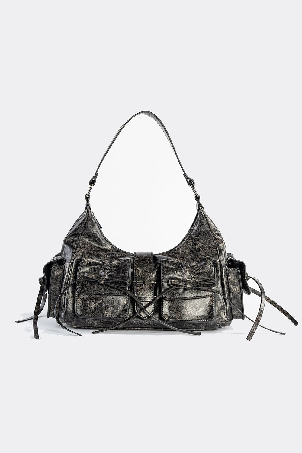 vegan leather distressed bag