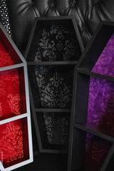 gothic black wooden damask wall shelf