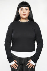 fair trade womens layered shirt with thumbholes