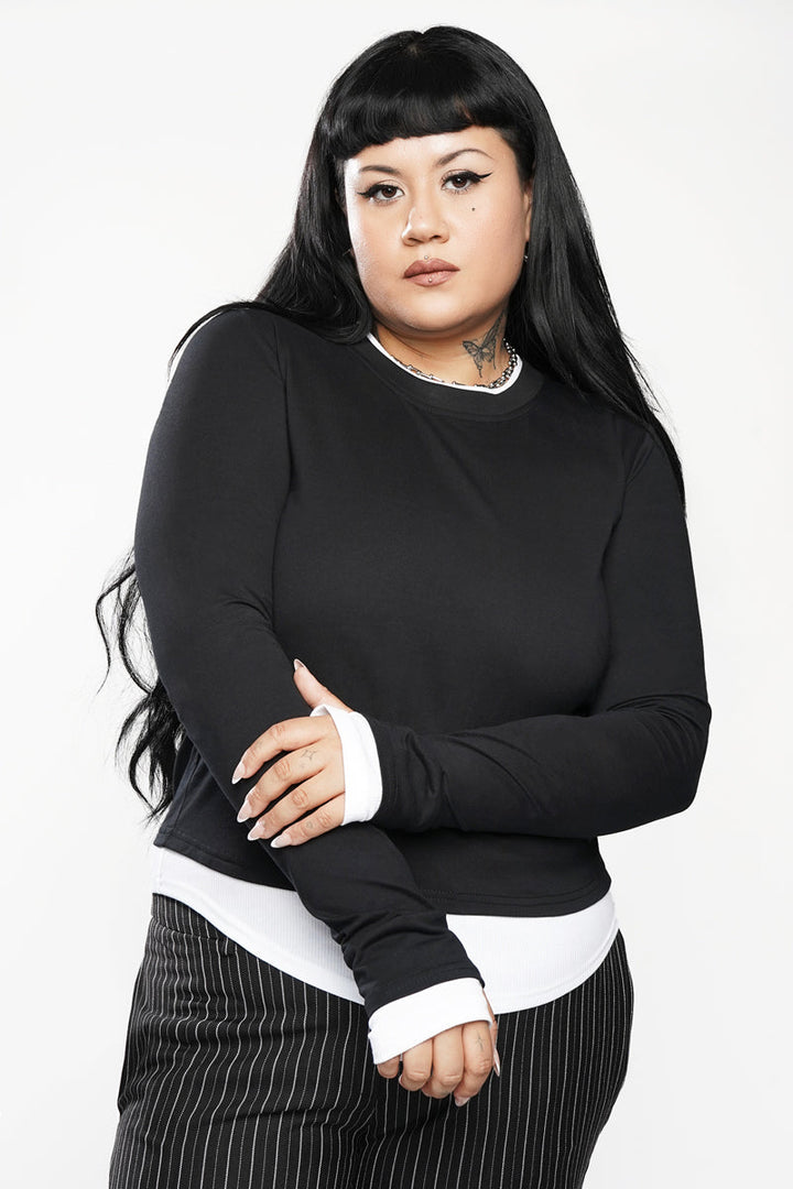 street goth womens layered shirt