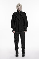 ruffled vampire long sleeve black victorian pirate shirt for men