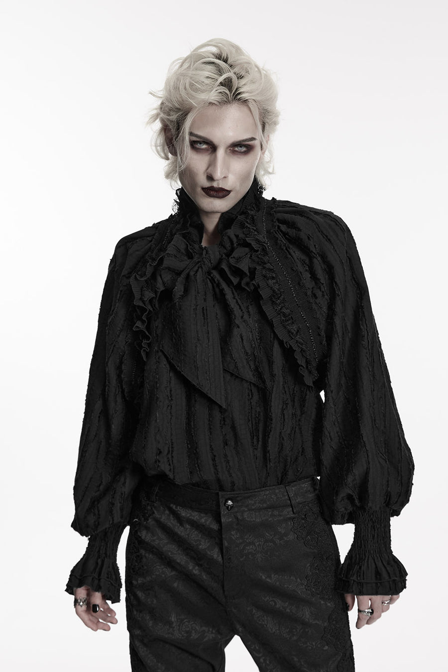 victorian long sleeve black victorian pirate shirt for men