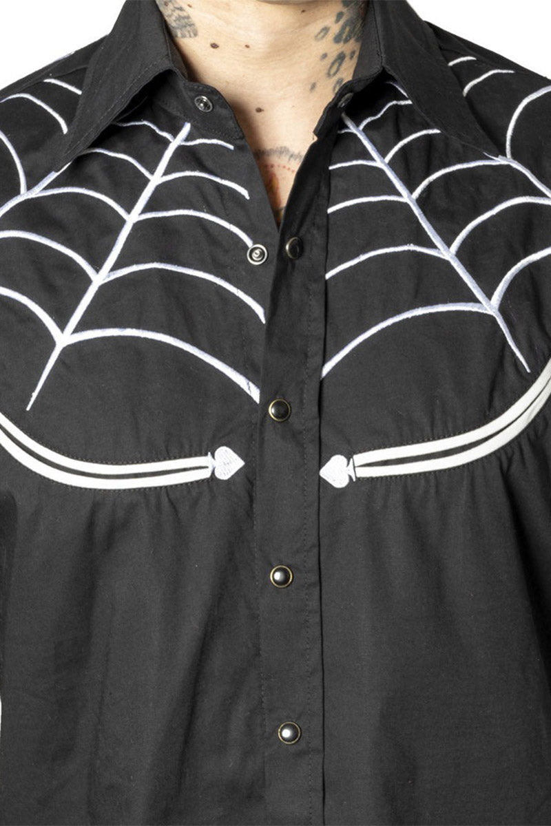 gothic button-up western shirt with collar