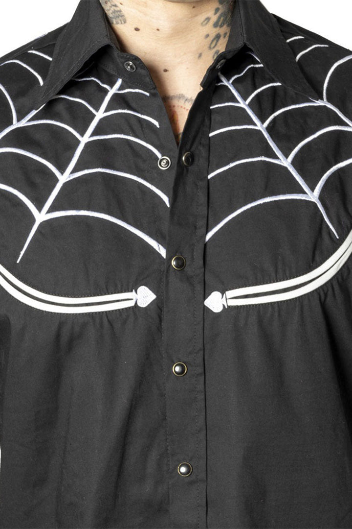 gothic button-up western shirt with collar