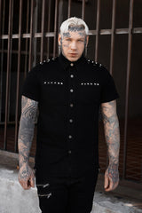 mens studded punk shirt