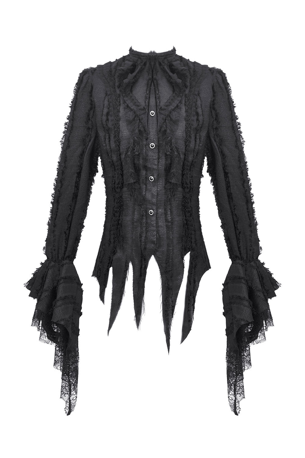 womens button-up distressed blouse