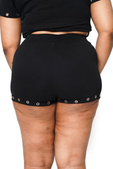 womens plus size high-waisted grunge goth shorts by forest ink