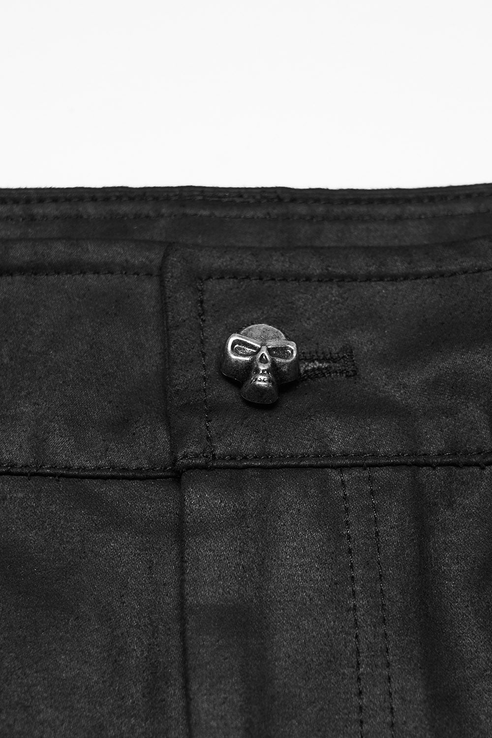 mens gothic shorts with skull button
