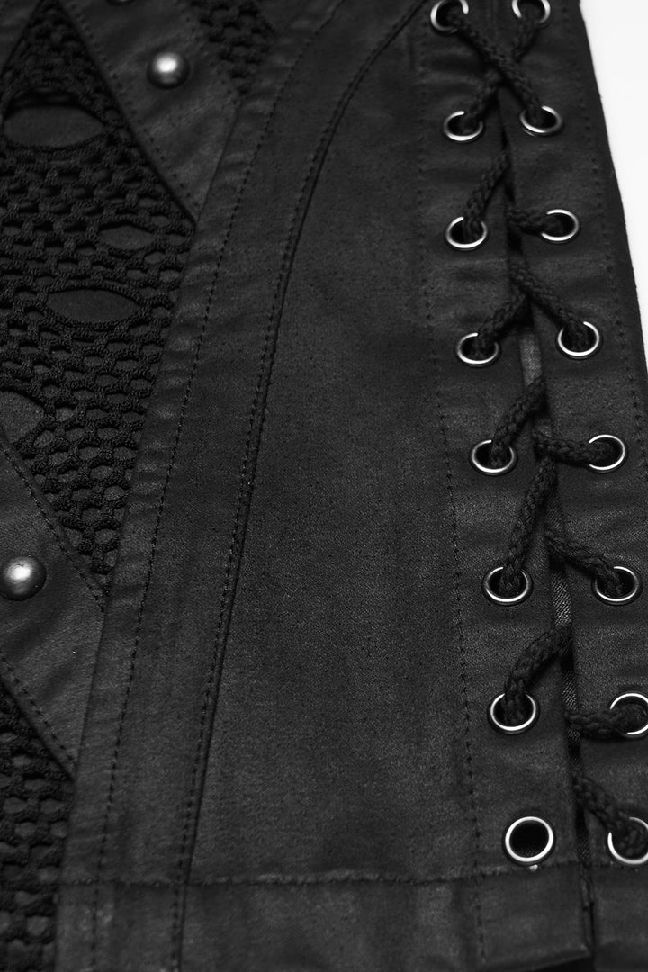 mens gothic shorts with lacing 