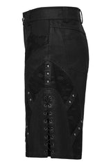 lacedup mens gothic shorts with studs