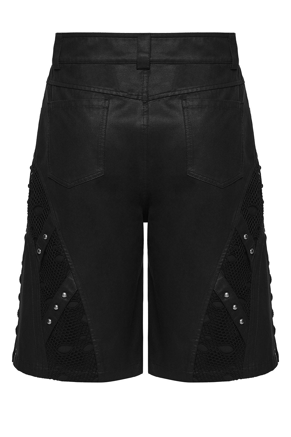 vegan leather looking mens gothic shorts