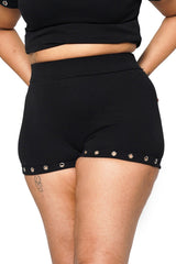 womens plus size high-waisted emo shorts by forest ink