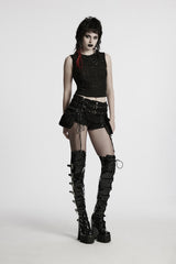 mid-rise emo shorts with holster bag