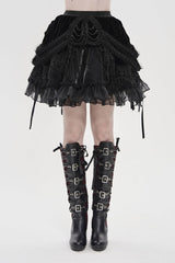 victorian high waisted black velvet skirt