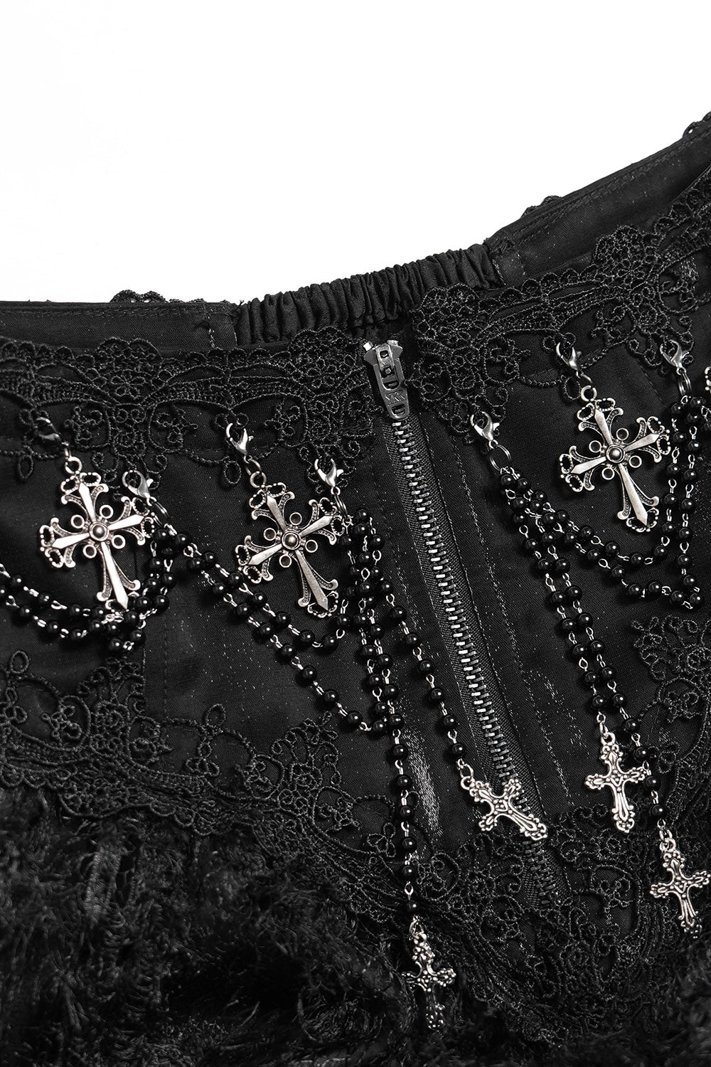 womens long gothic skirt with cross charms