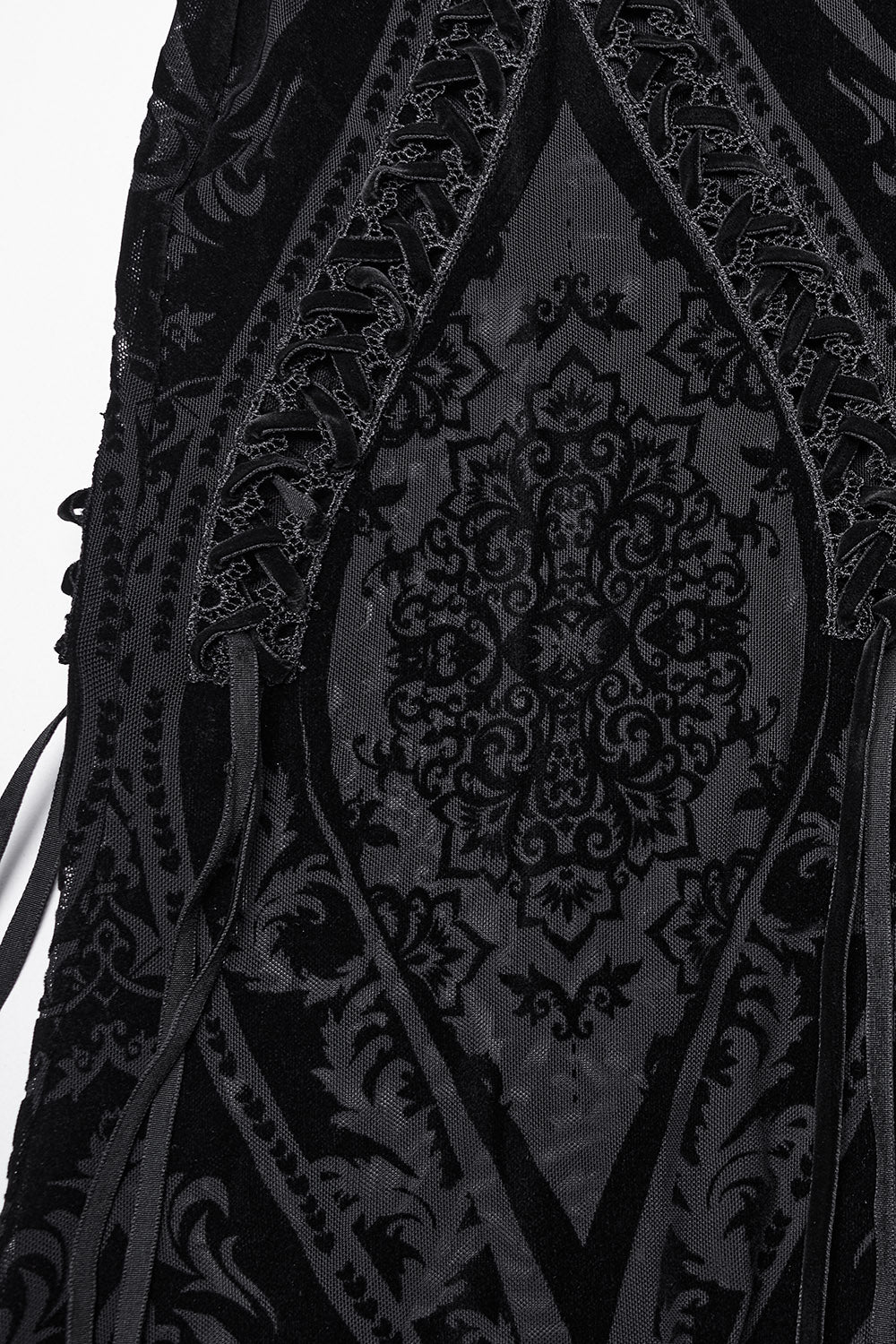 victorian goth flocked pattern skirt