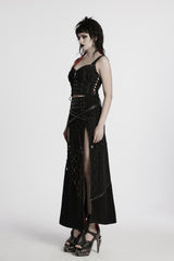 womens vegan leather eyelet studded skirt by punk rave
