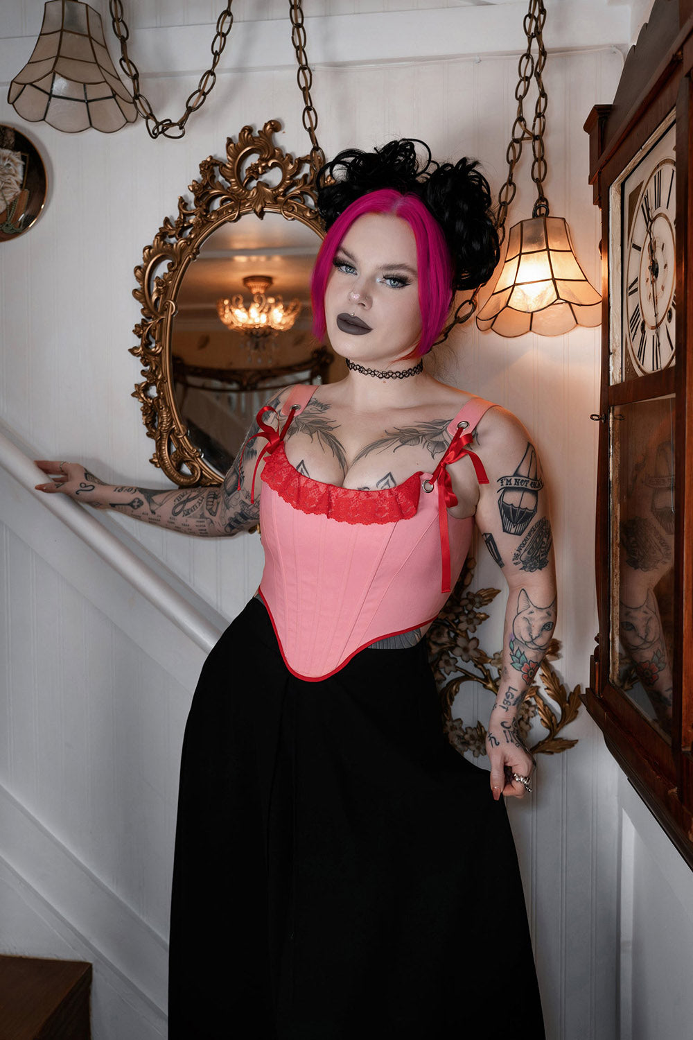 black midi length skirt by lively ghosts 