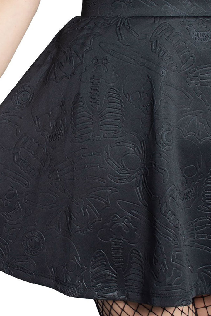flowy short high waisted gothic skater skirt
