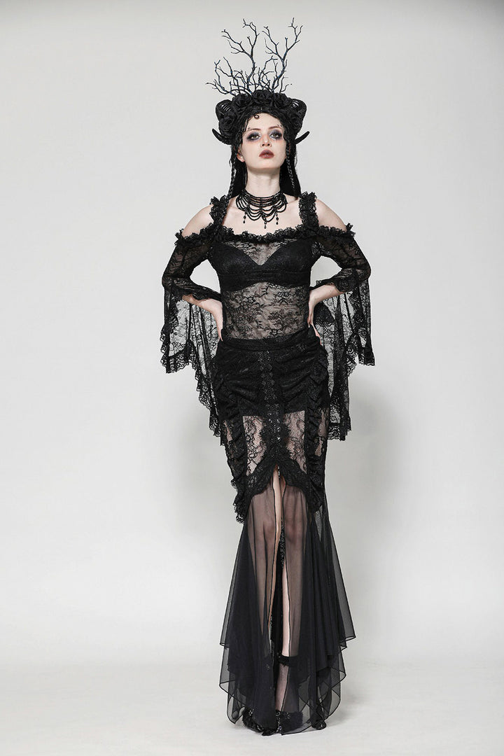 womens gothic mermaid tail skirt