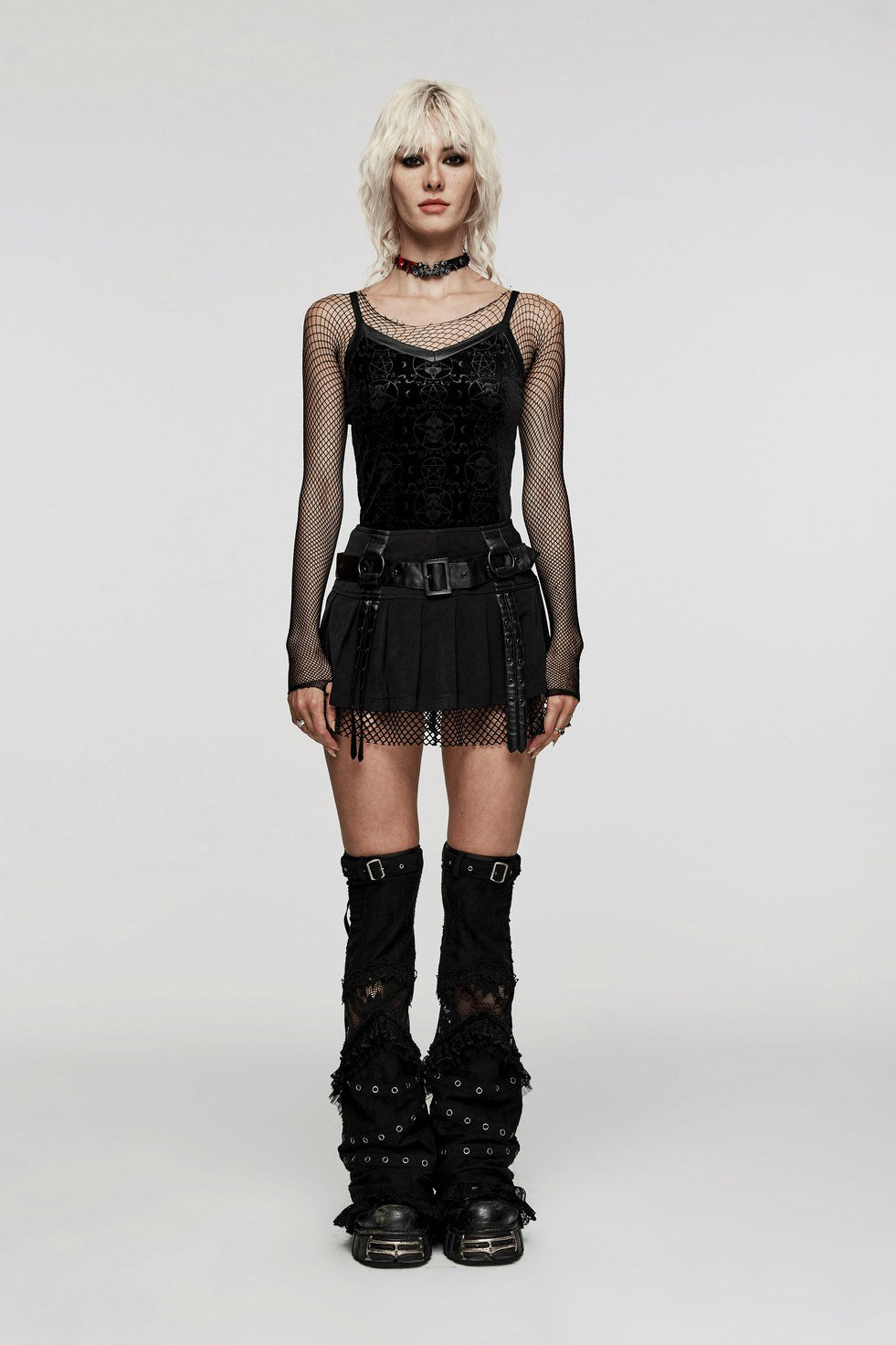 low-rise punk mini skirt