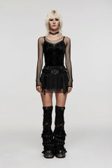 low-rise punk mini skirt
