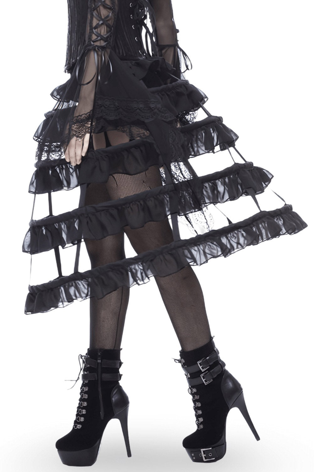 trad gothic black skirt