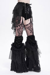 ruffled lace and embroidered gothic shorts 