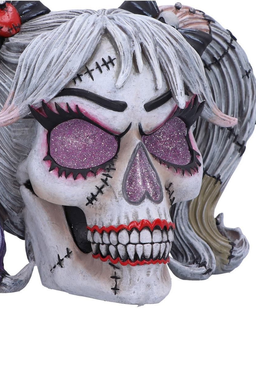 creepy halloween clown skull figurine 