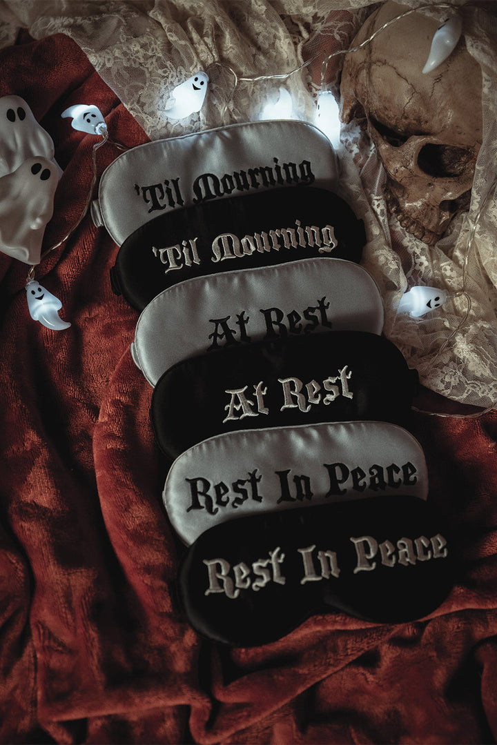 black and grey embroidered mulberry silk gothic s sleep masks