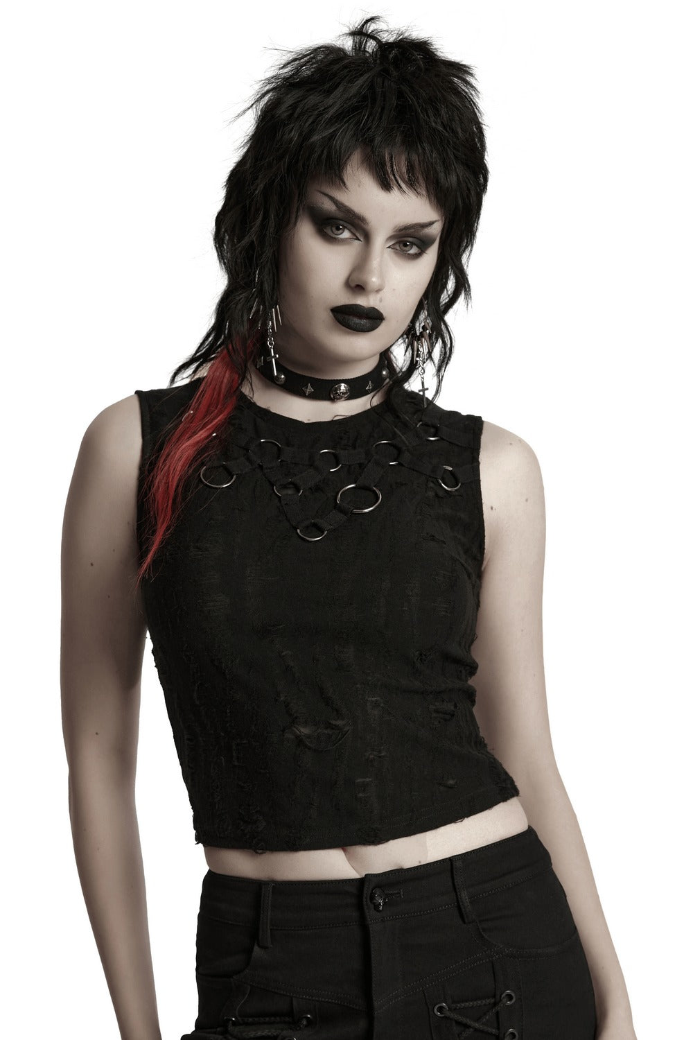 grunge goth cropped tank top