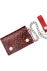 Red Blood Bat Biker Wallet [BLACK INTERIOR]