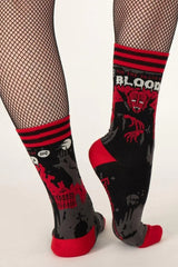 cotton blend gothic crew socks