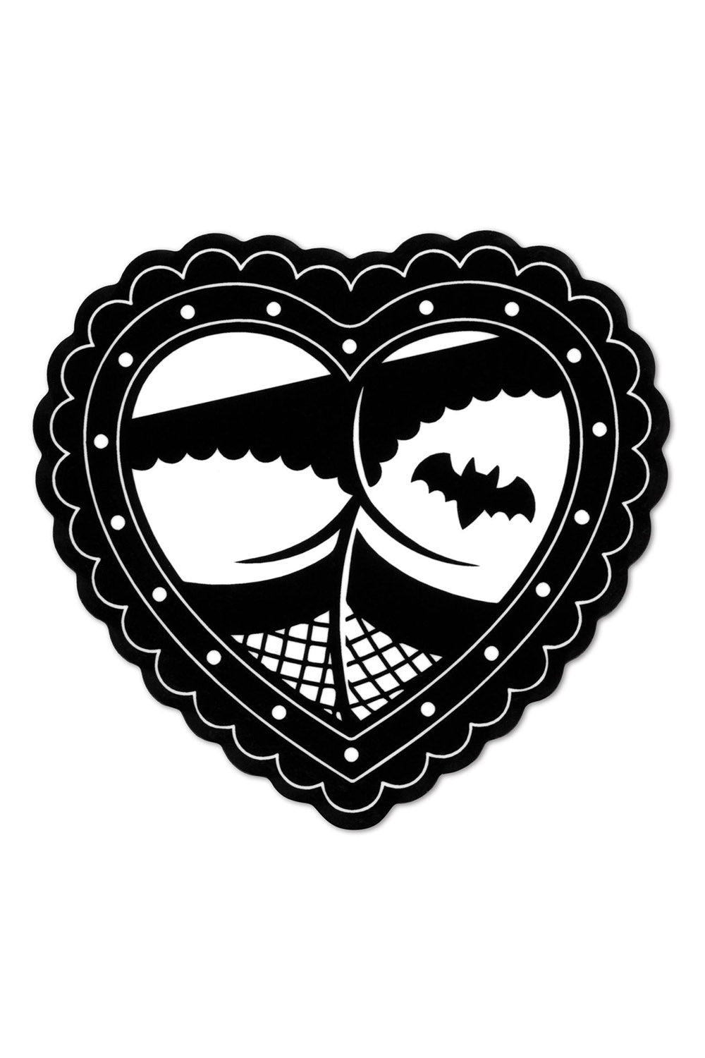 gothic heart shaped sticker