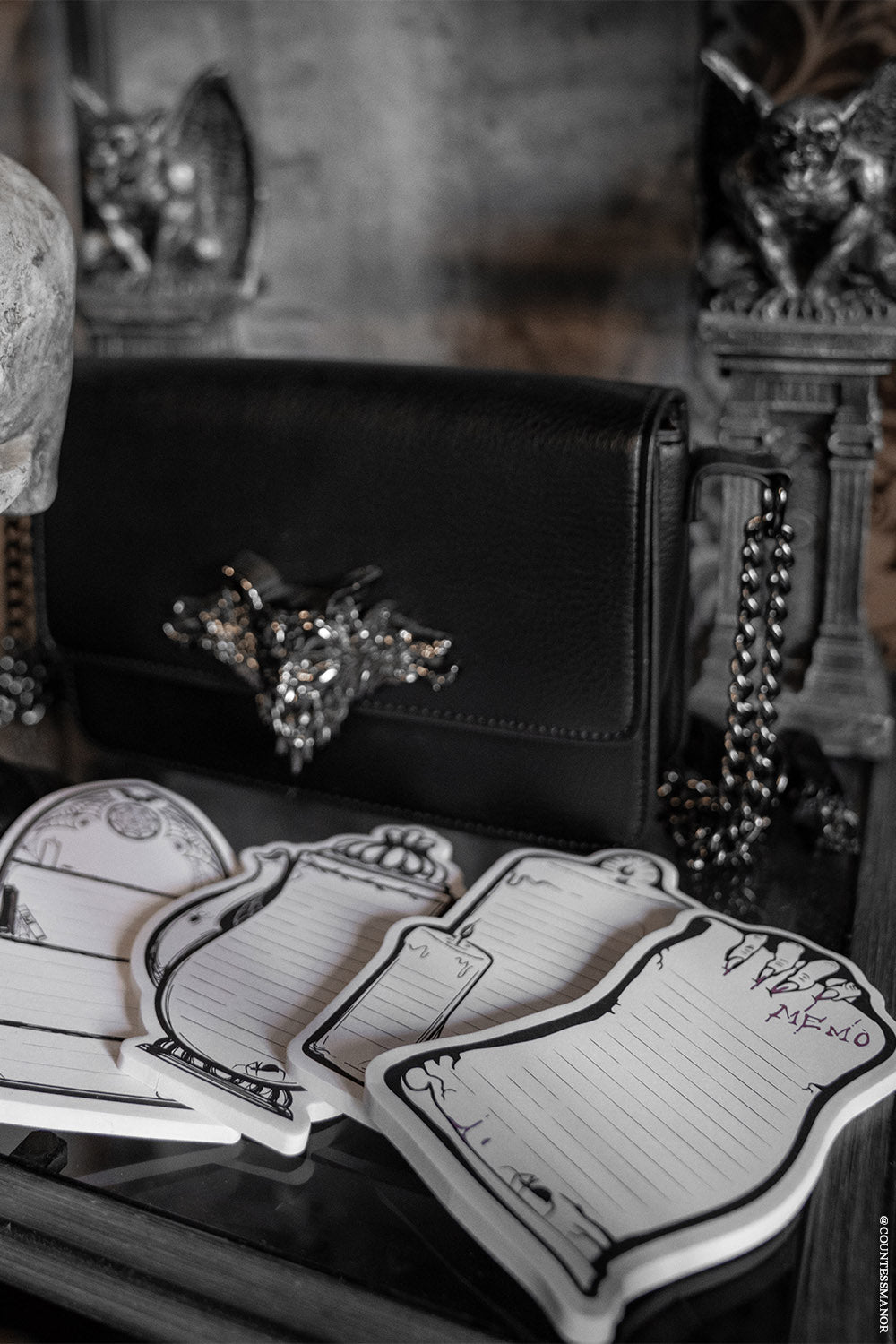 black and white paper vampire goth sticky note pads