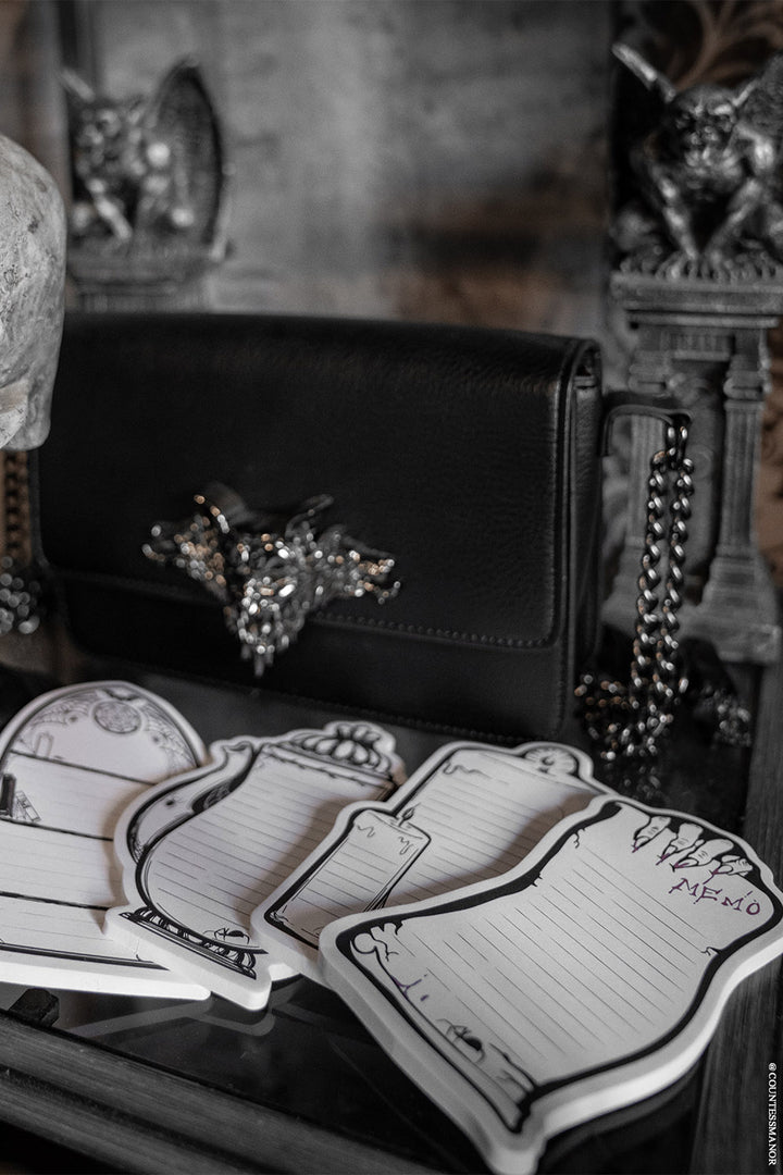 black and white paper vampire goth sticky note pads