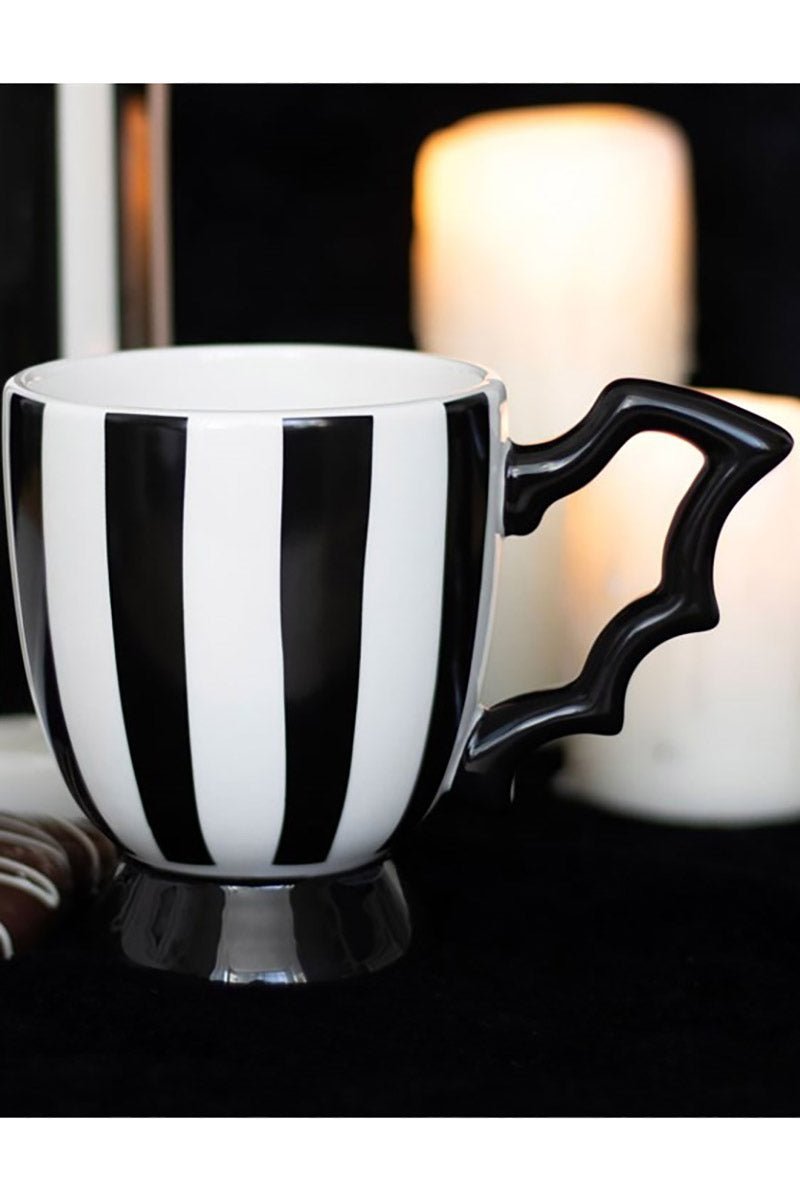 Gothic Striped Bat Wing Teacup - housewares - VampireFreaks - Something Different